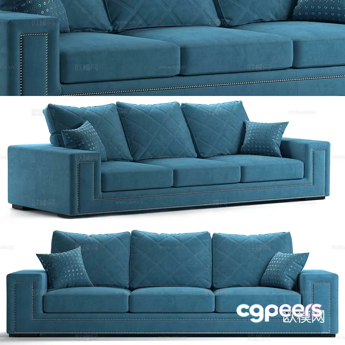 Three-person sofa 3d model