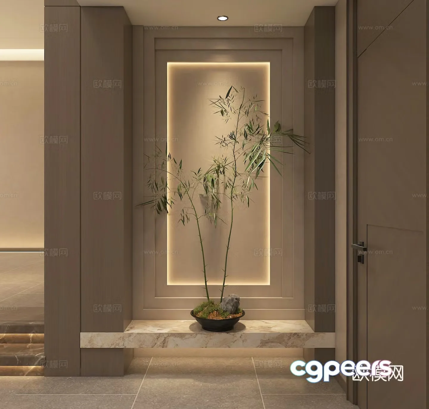 Modern entrance hallway entrance hall shape 3D model