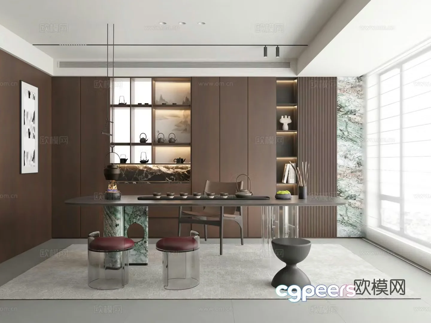 New Chinese style tea room 3D model