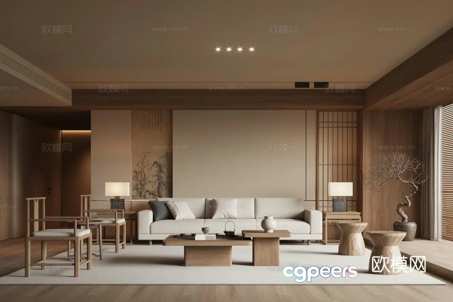 New Chinese Song style living room 3D model