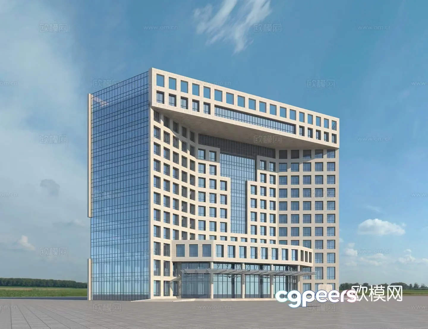 Modern hotel 3d model