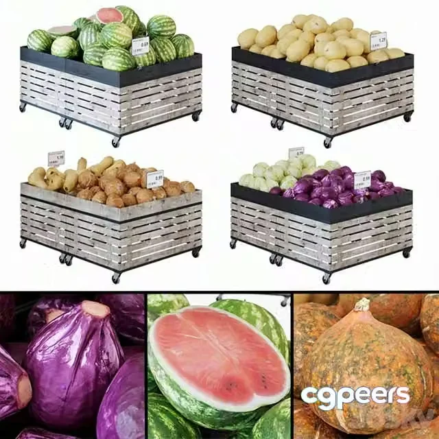 3ds Max Free – Racks for fruits and vegetables