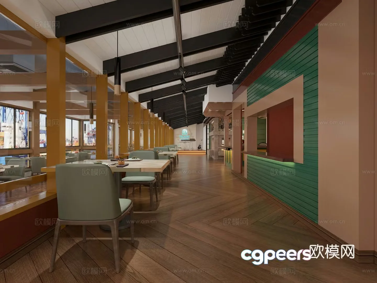 Memphis style cafe 3d model
