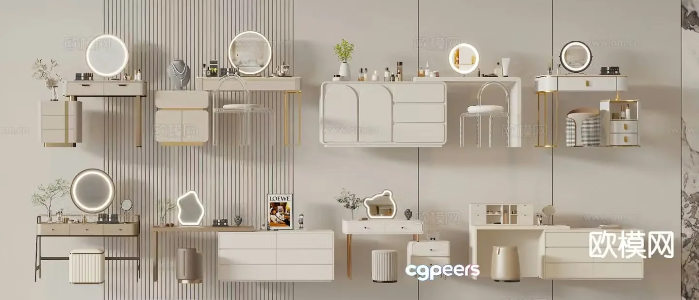Modern dressing table dressing table 3d model