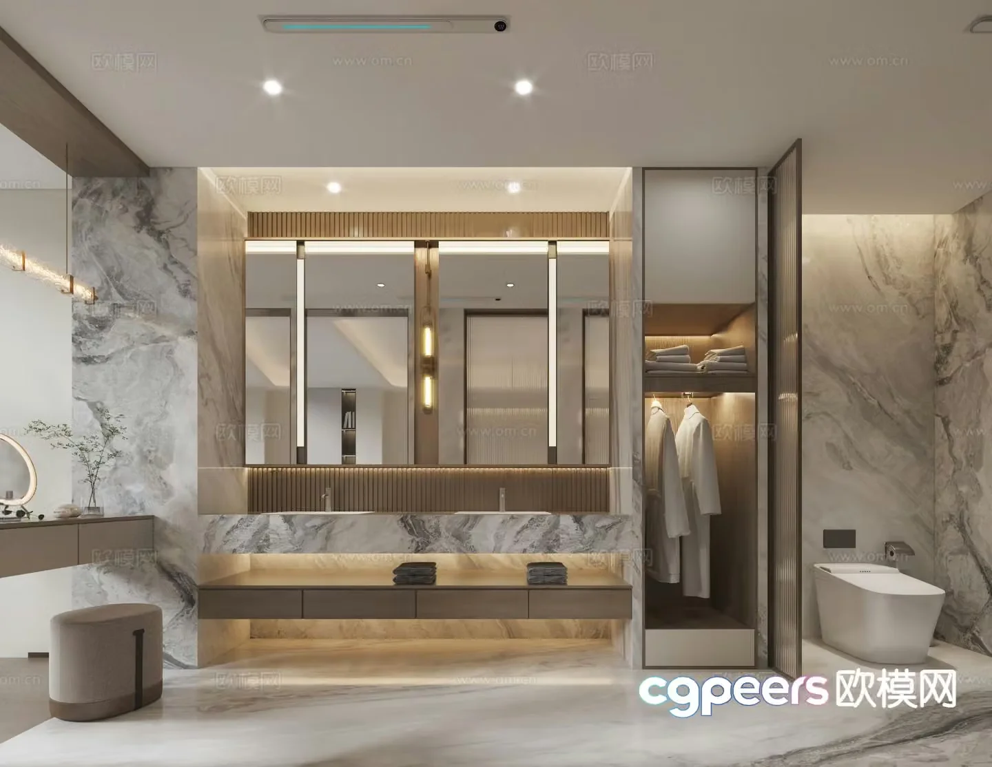 Modern bathroom bathroom 3d model