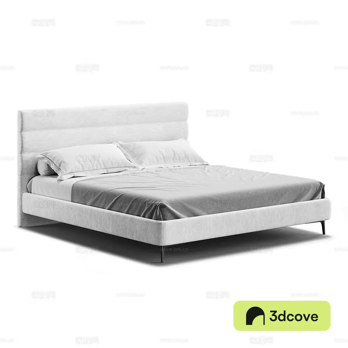 Modern simple double bed Simple bed Bedroom bed Pillow