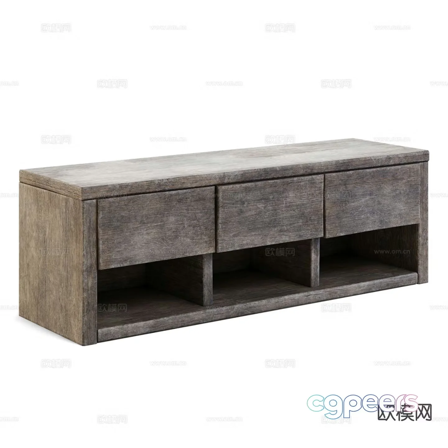 Wabi-sabi style TV cabinet old cabinet low cabinet side cabinet 3D model