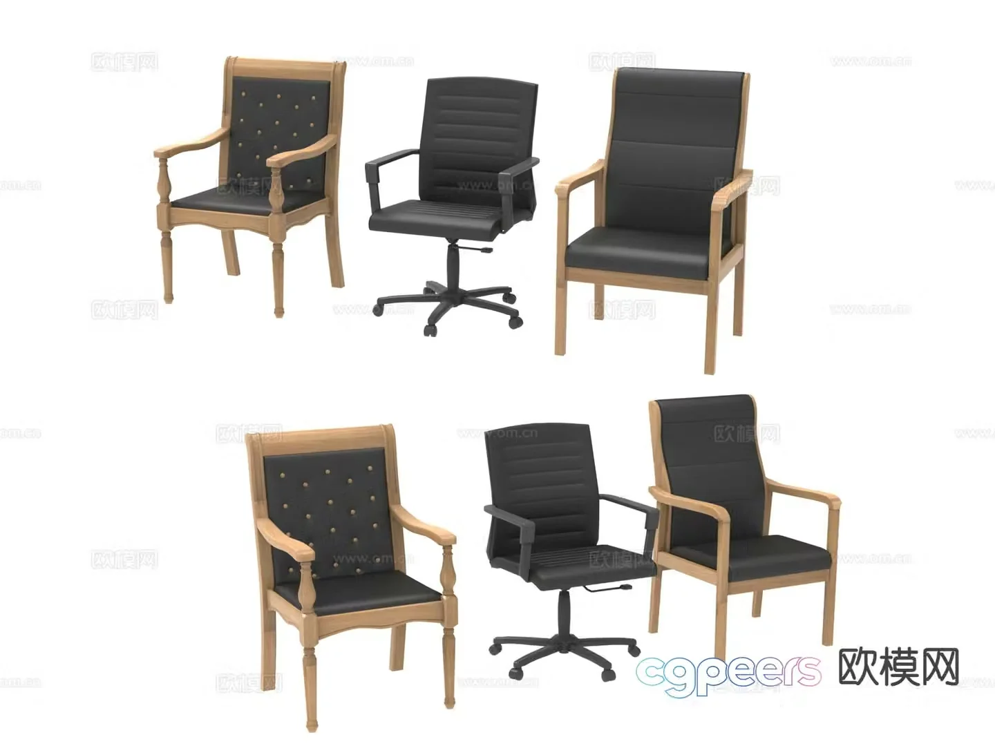 Office chair shift chair staff chair armchair 3d model