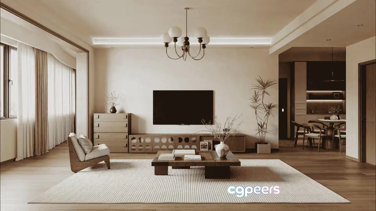 Modern Living Room 3D Model – 10738 – VRAY Render