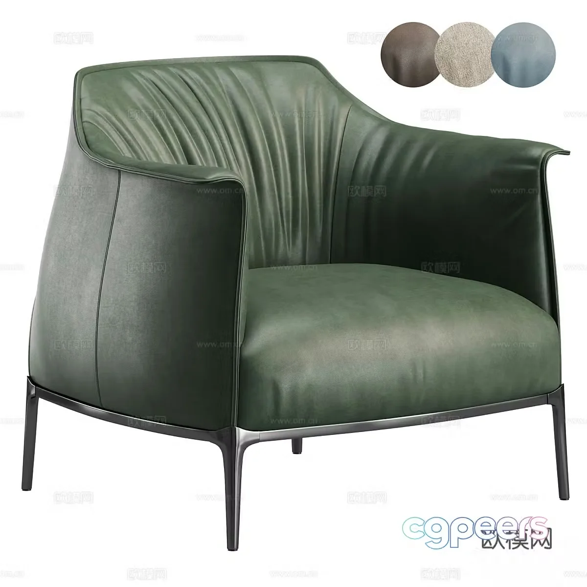 New Chinese leather leisure chair 3d model