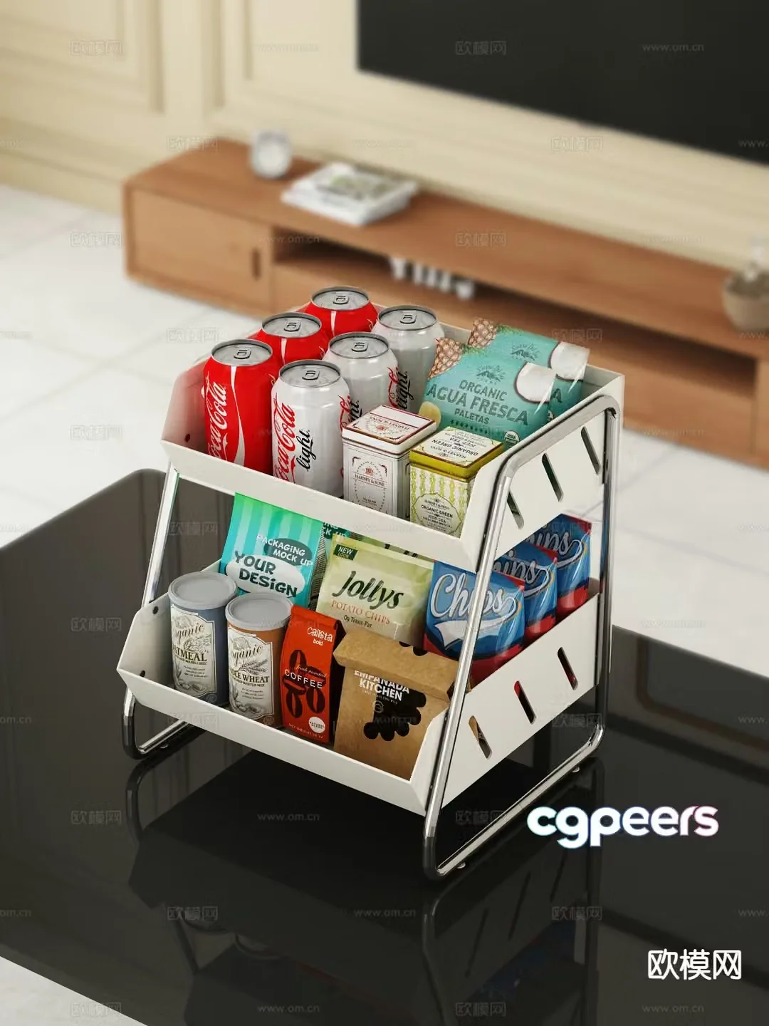 Modern snack storage rack 3d model