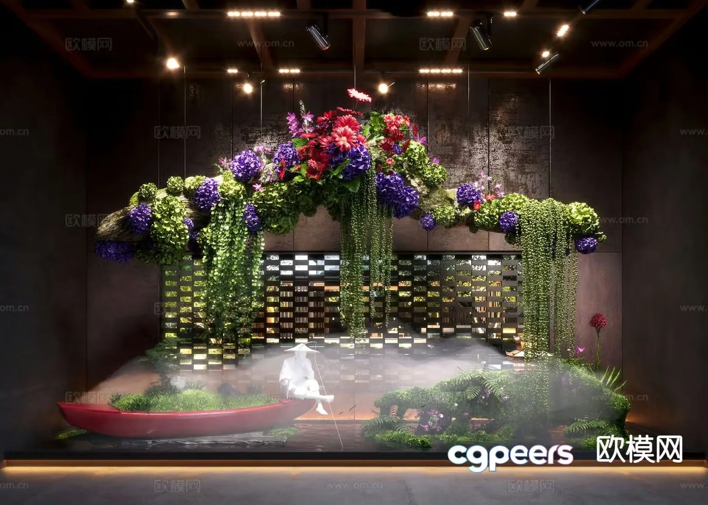 New Chinese style indoor landscaping bryophytes plant landscaping 3d model