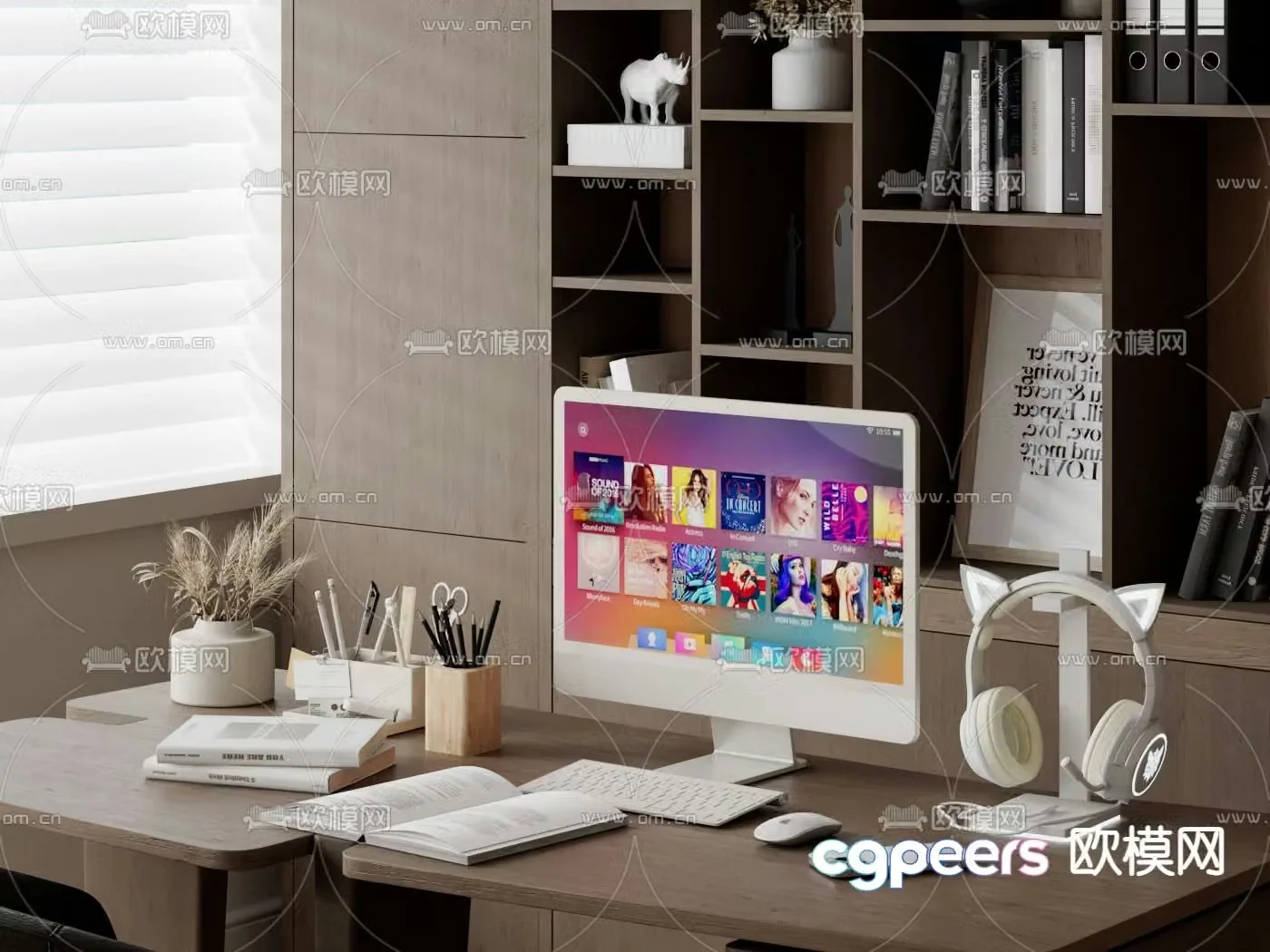 Office Supplies Desktop Ornaments Desktop Computer Pen Holder 3D Model