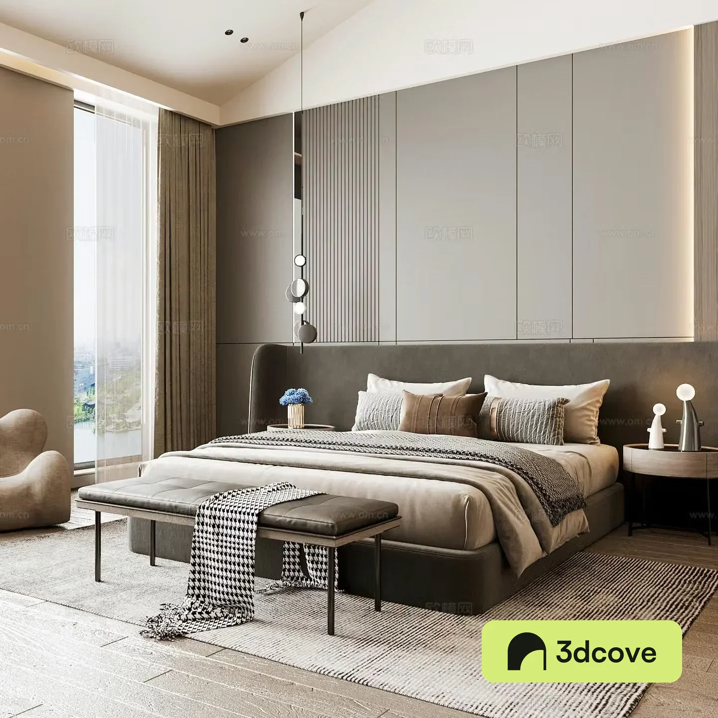 Modern home bedroom Modern bedroom Italian bedroom Simple bedroom Italian bed