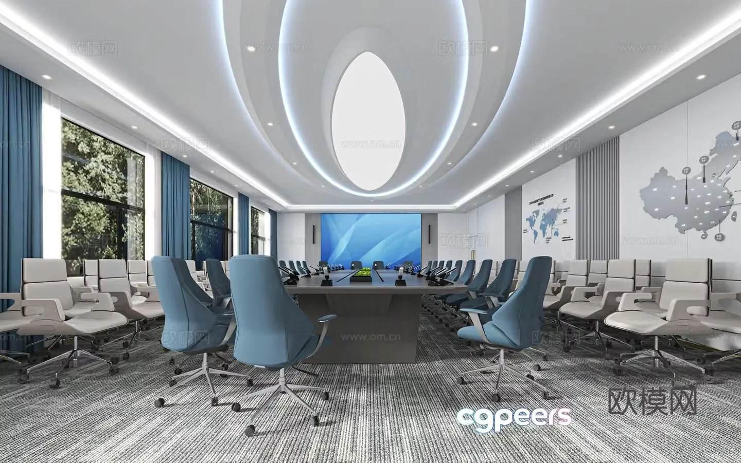 Modern conference room 3d model