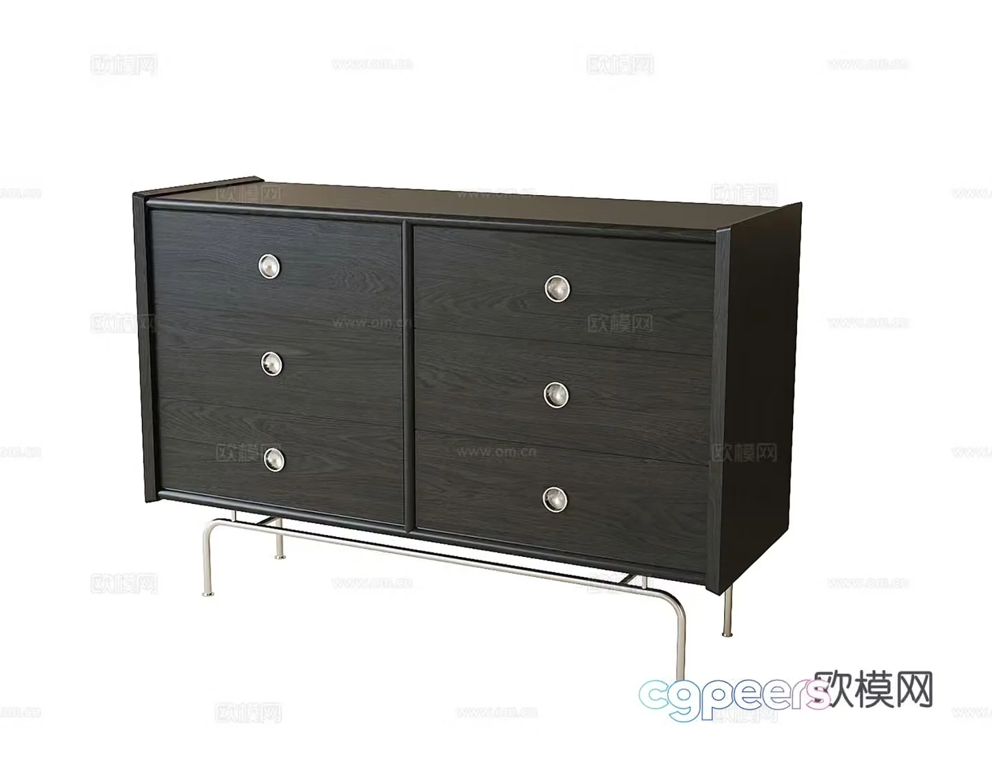French side cabinet entrance shoe cabinet 3D model