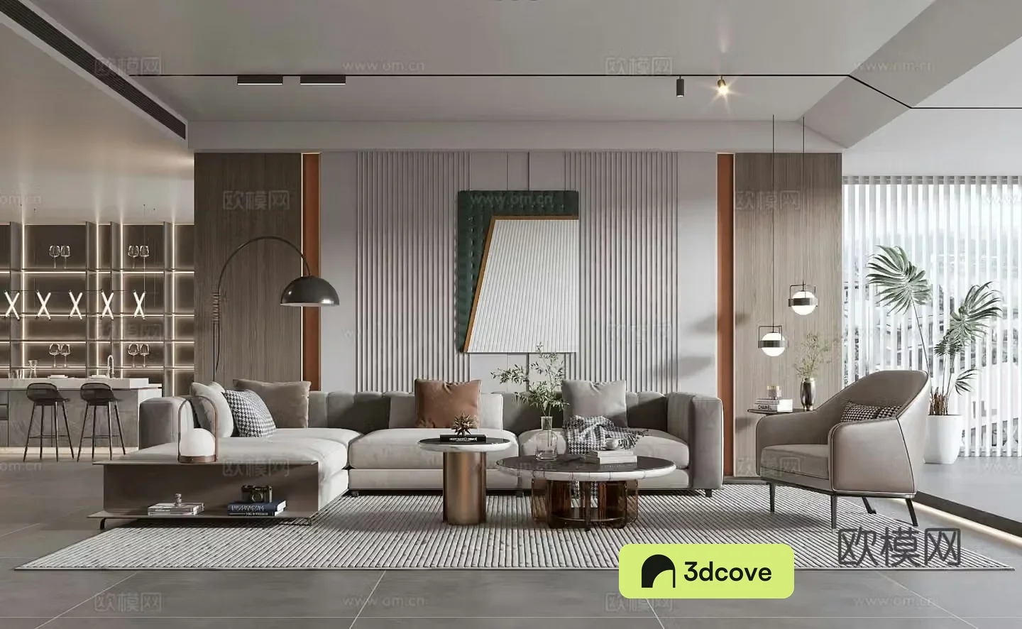 Modern living room modern sofa coffee table combination modern background wall