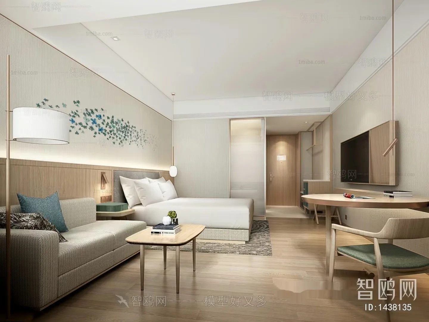 Modern Hotel Room 3D Model – 22658 – VRAY Render