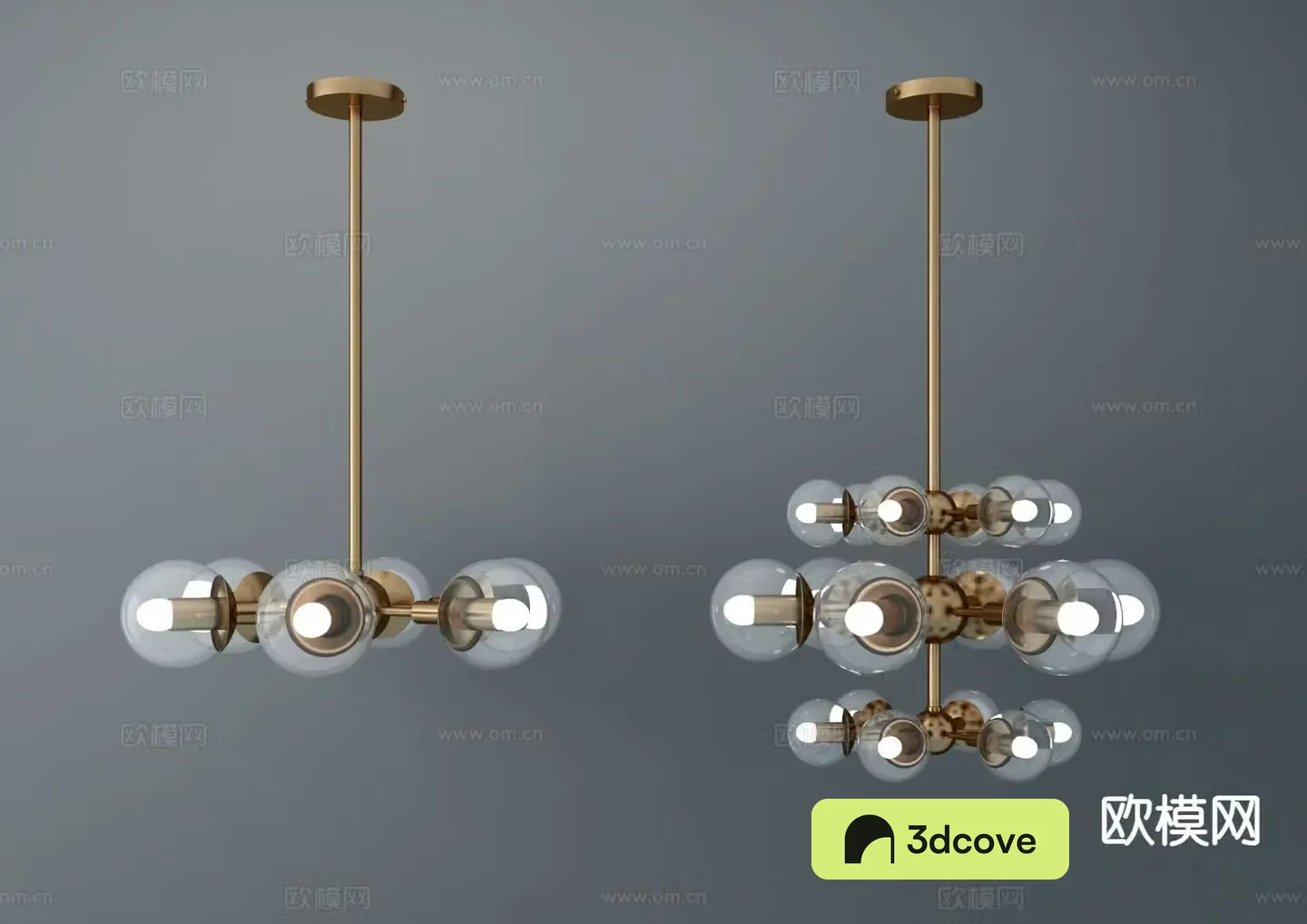 Modern glass chandelier multi-head chandelier