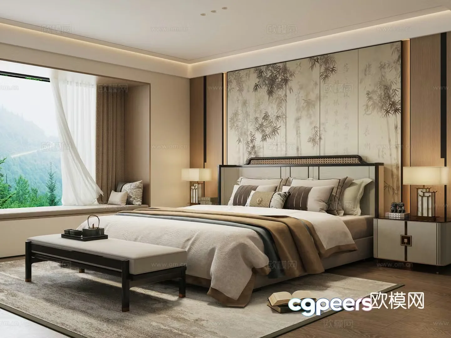 New Chinese style bedroom master bedroom 3d model