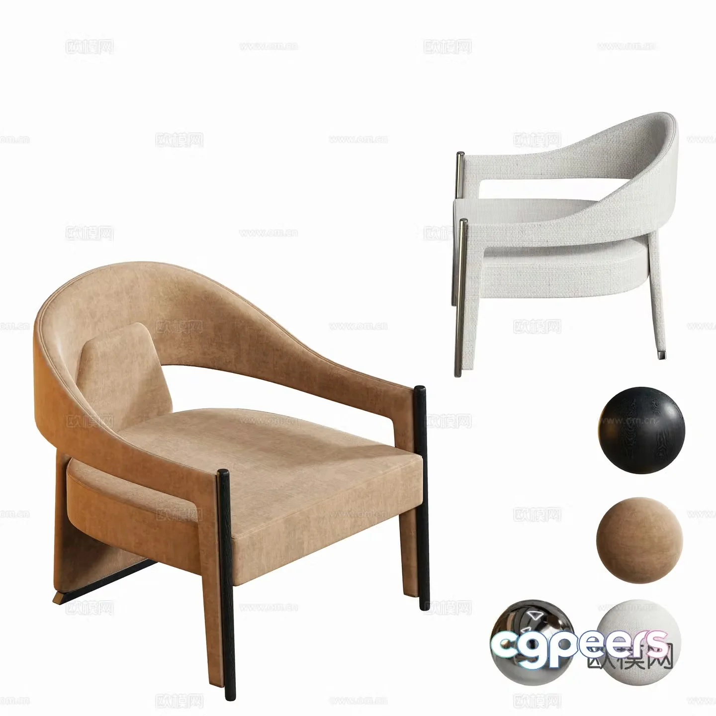 Modern leisure chair sofa chair 3d model