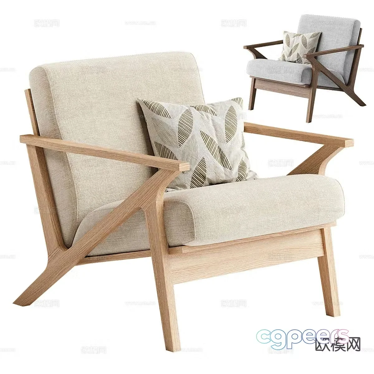 wabi-sabi chair leisure chair armchair 3d model