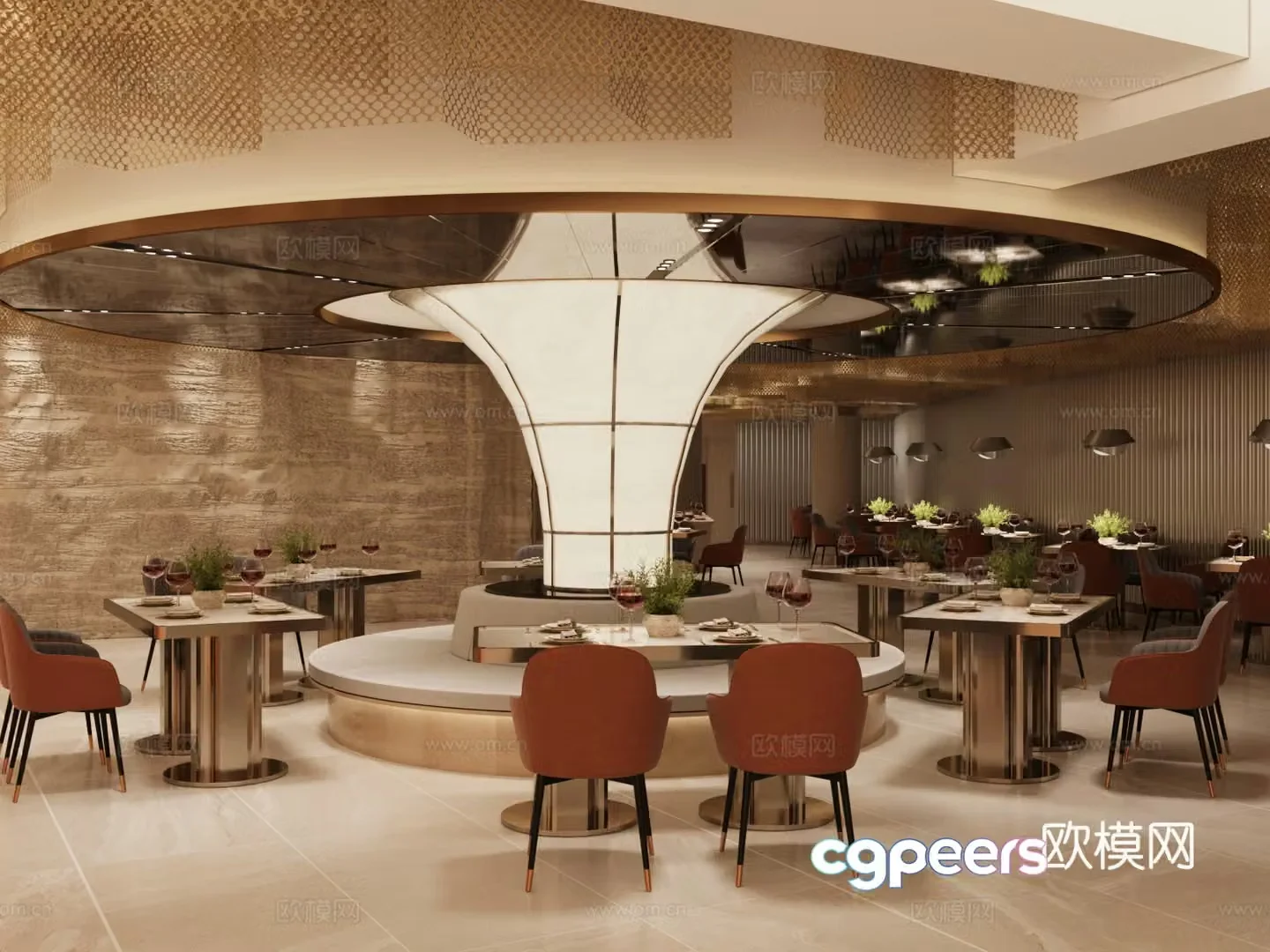 Modern Western Restaurant Buffet Restaurant Music Restaurant 3D Model