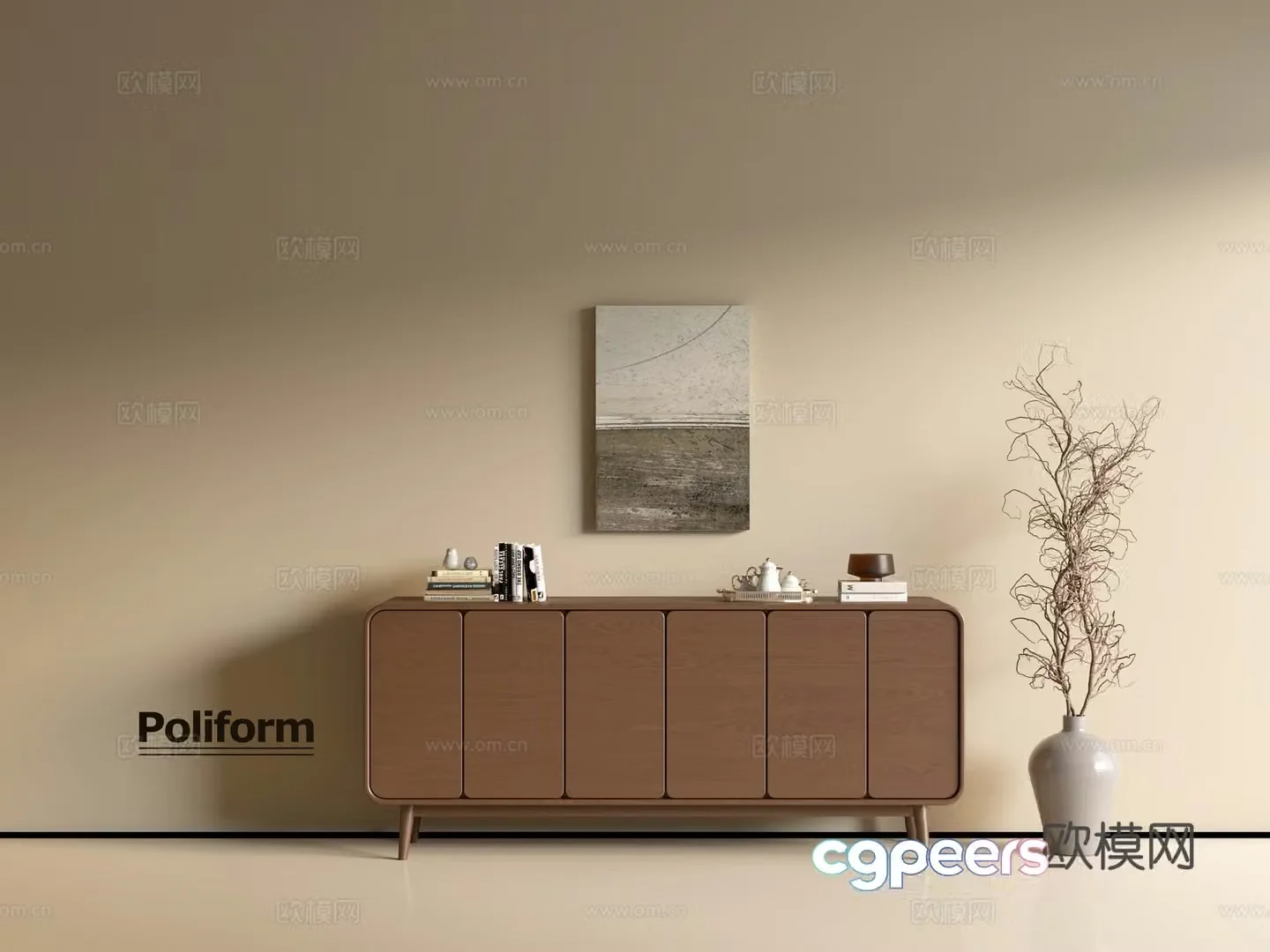 Modern wood grain cabinet ins wind minimalist wind cabinet whole cabinet sideboard balcony cabinet storage 3D model