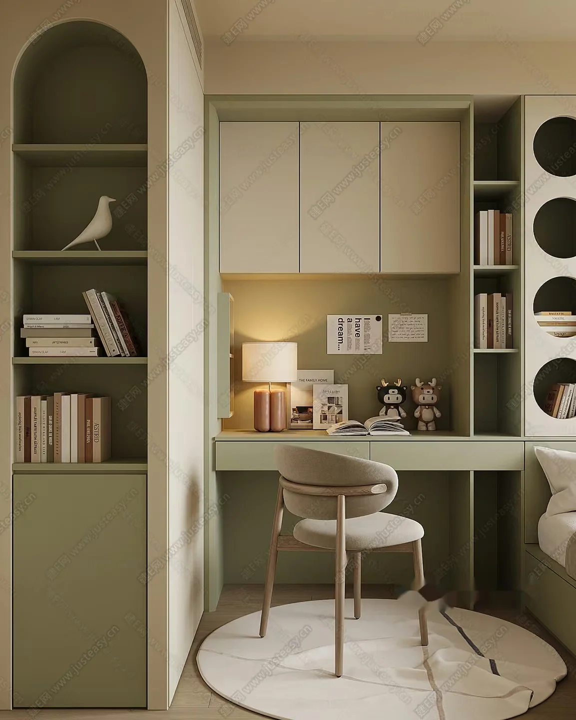 Modern Home Office 3D Model – 17951 – VRAY Render