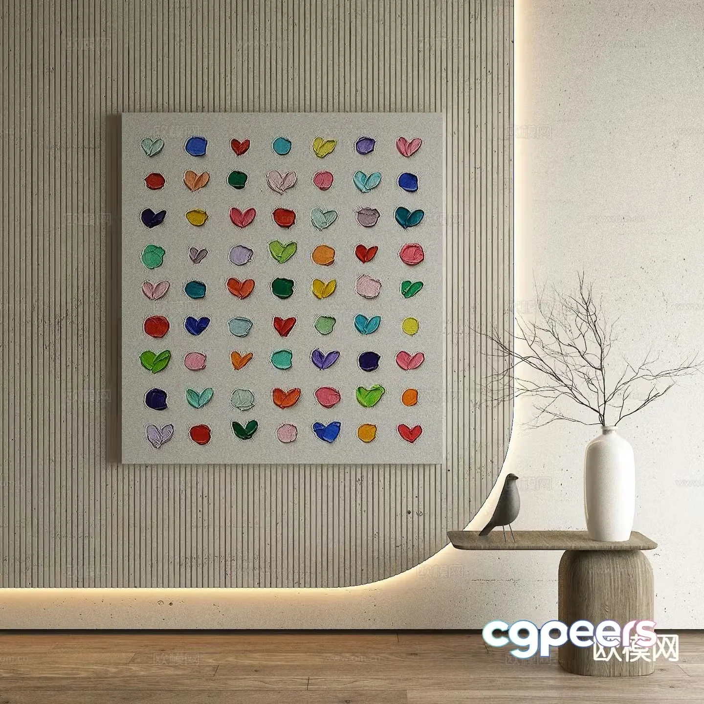 Nordic art painting texture painting decorative painting 3d model