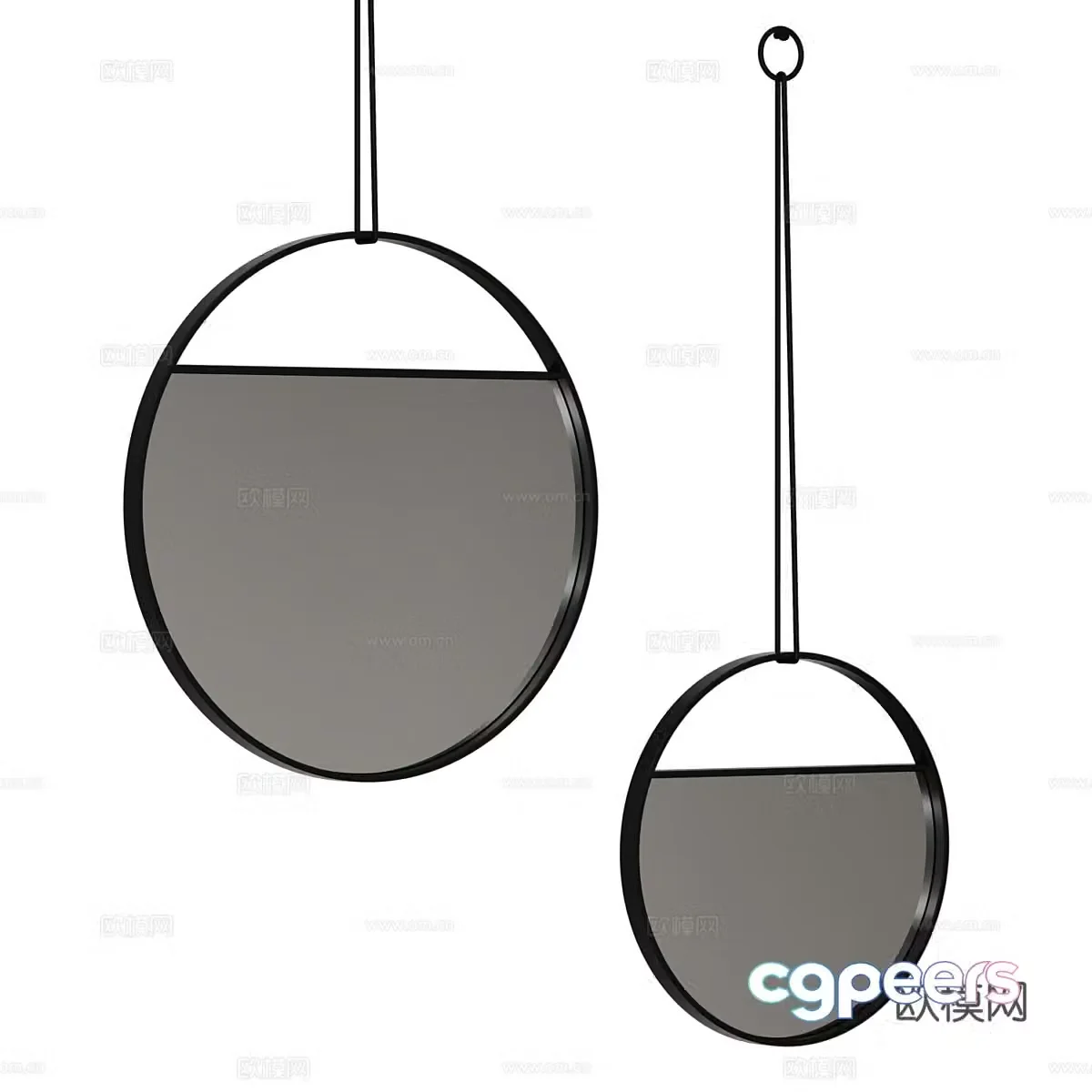 Modern Italian hanging mirror 3D model