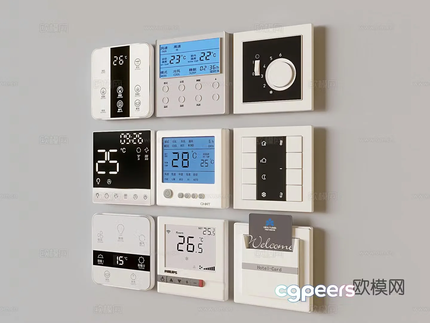 Control panel switch fan switch card entrance 3d model