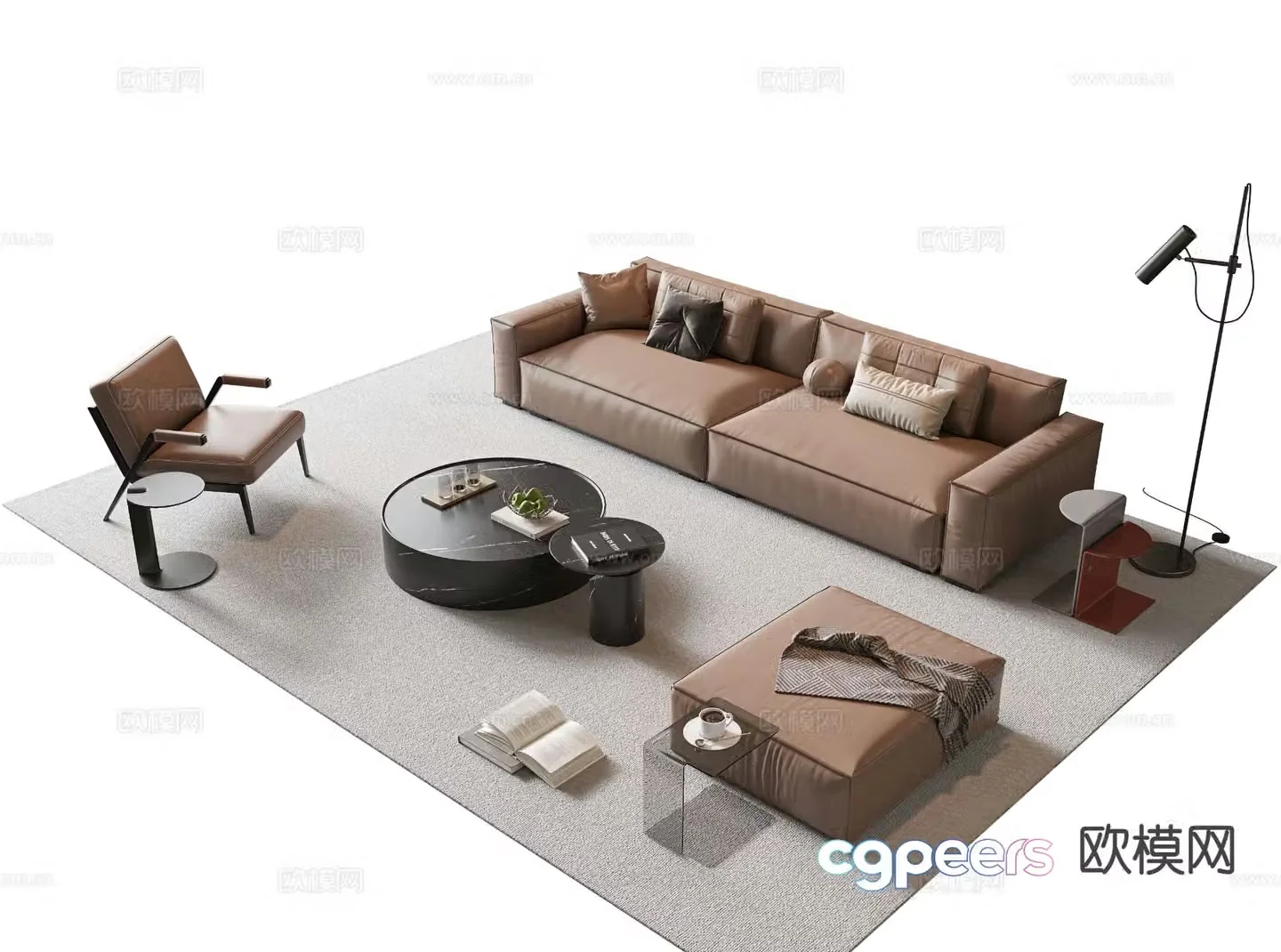 Modern sectional sofa 3d model