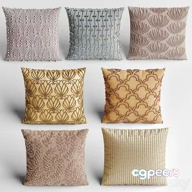 3ds Max Free – Decorative pillows with embroidery