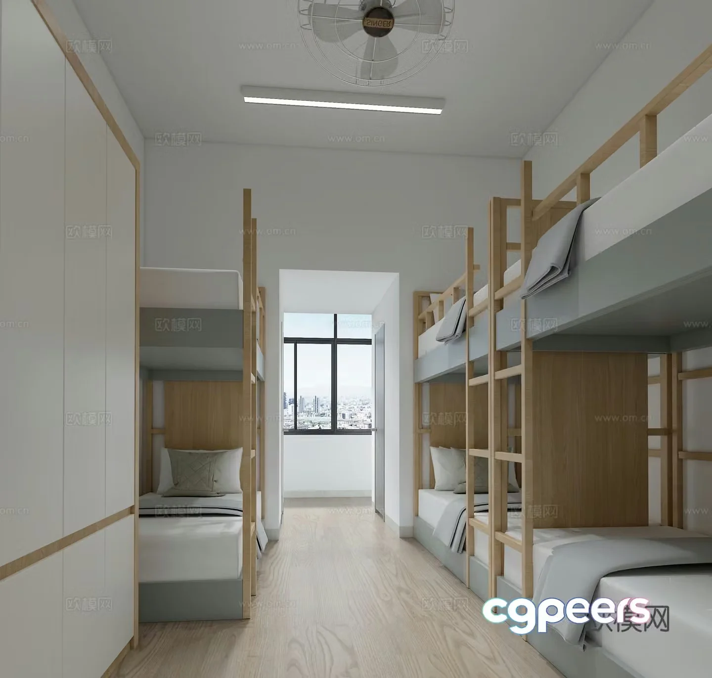 Modern school dormitory 3d model