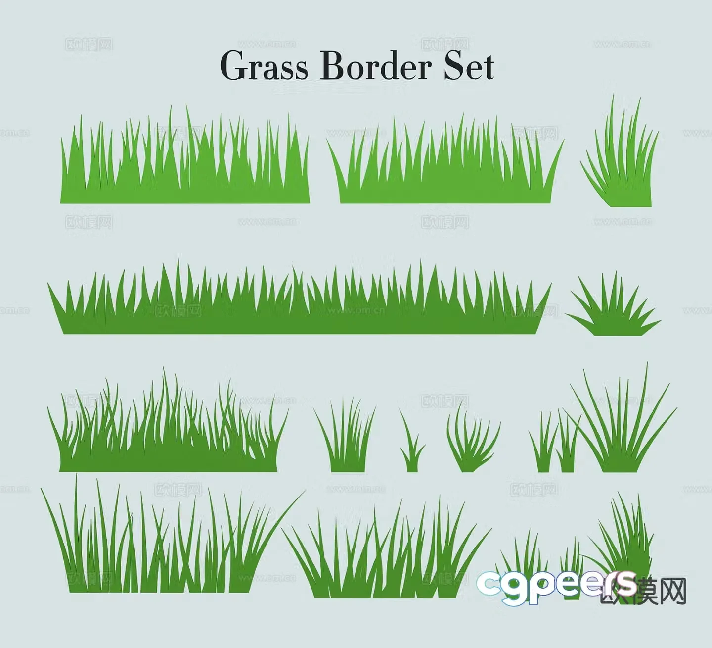 Lawn silhouette green pattern wall decoration pendant 3d model