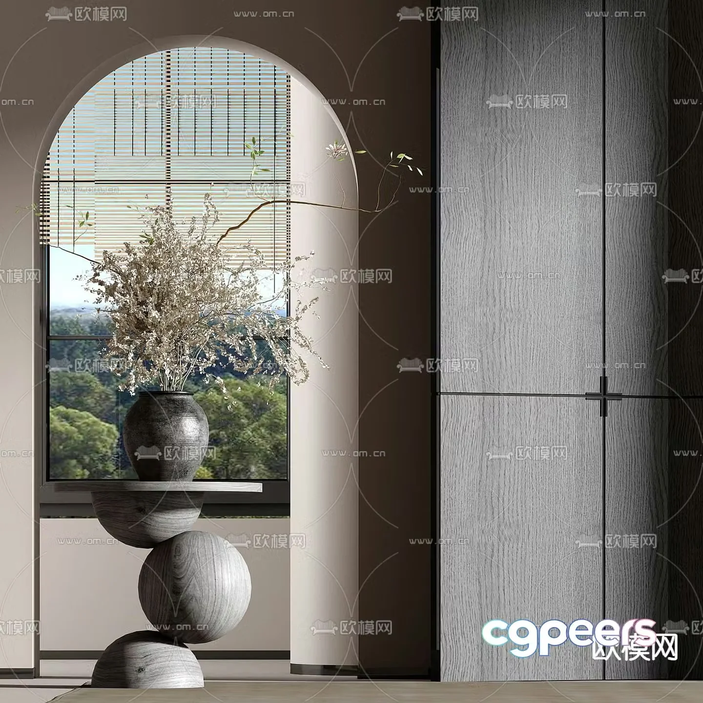 New Chinese style corner table round table side table table table 3D model