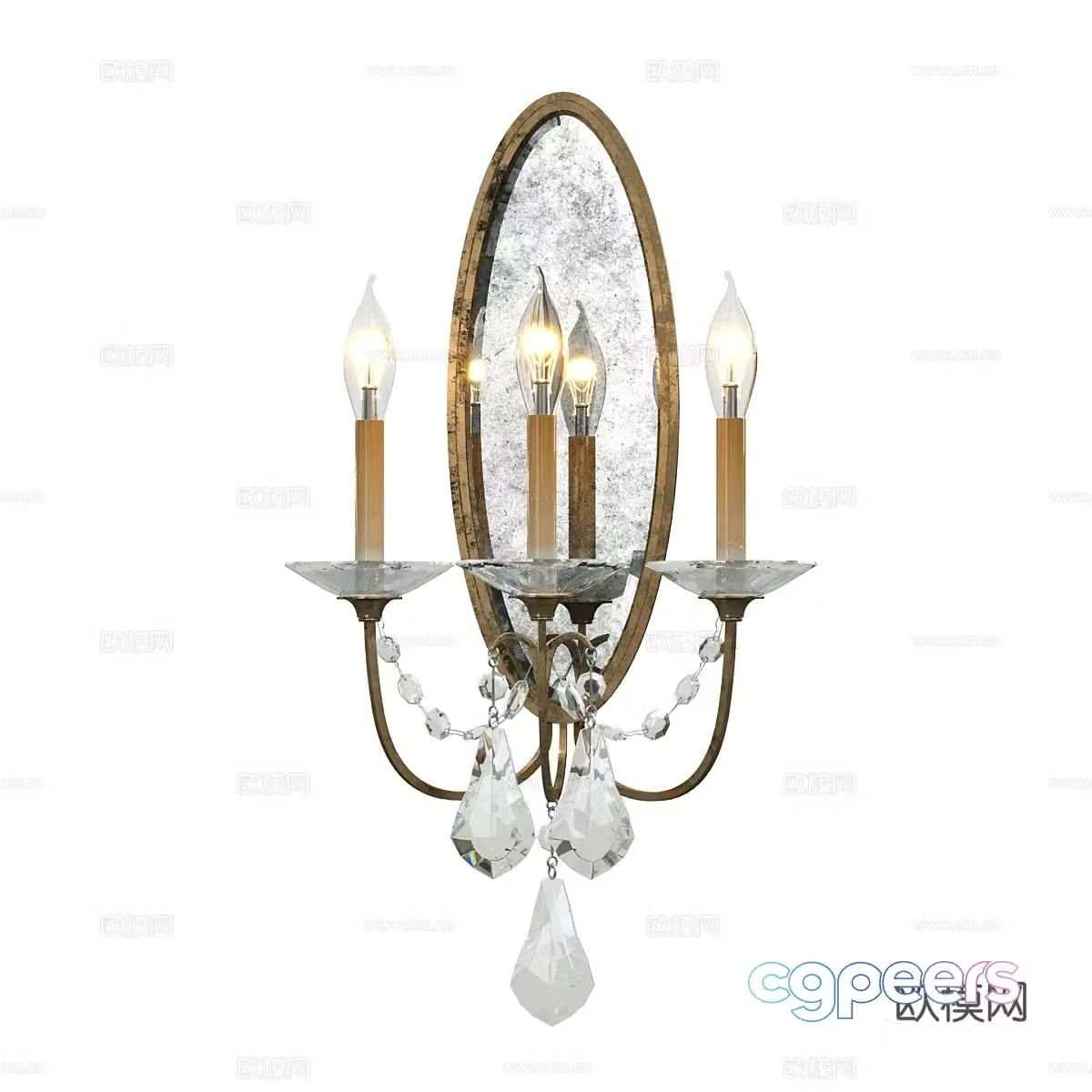 Simple European candlestick wall lamp 3d model