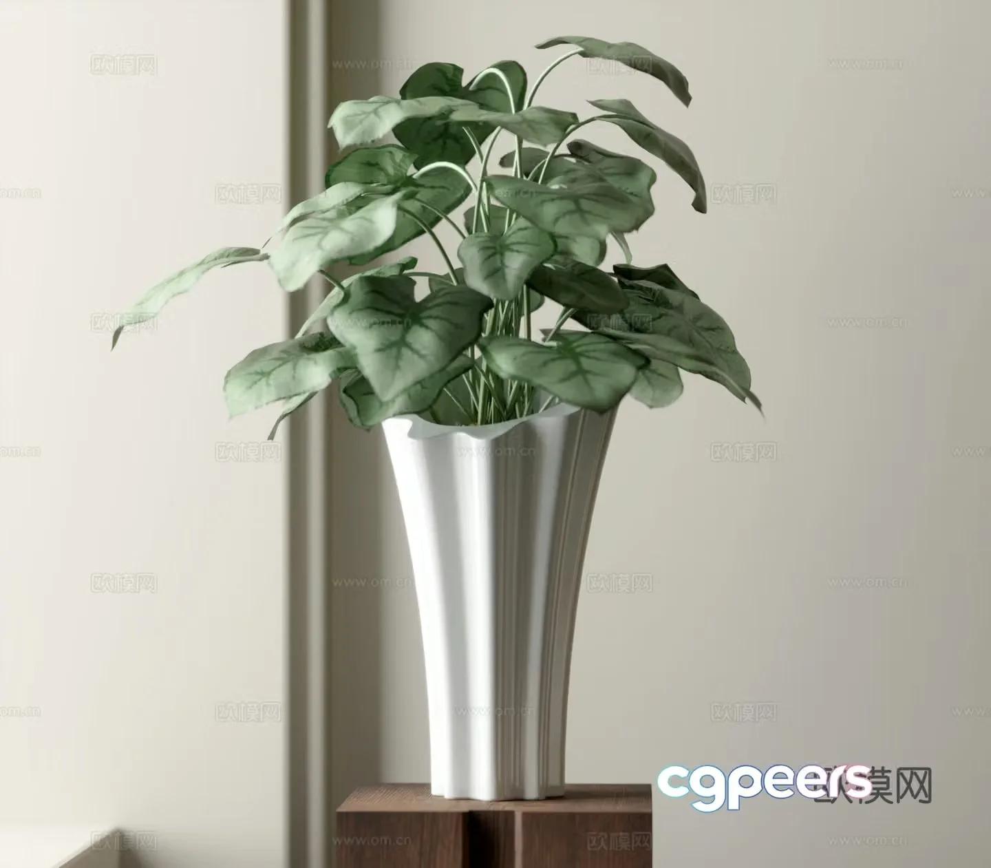 Modern green plant potted 3D model