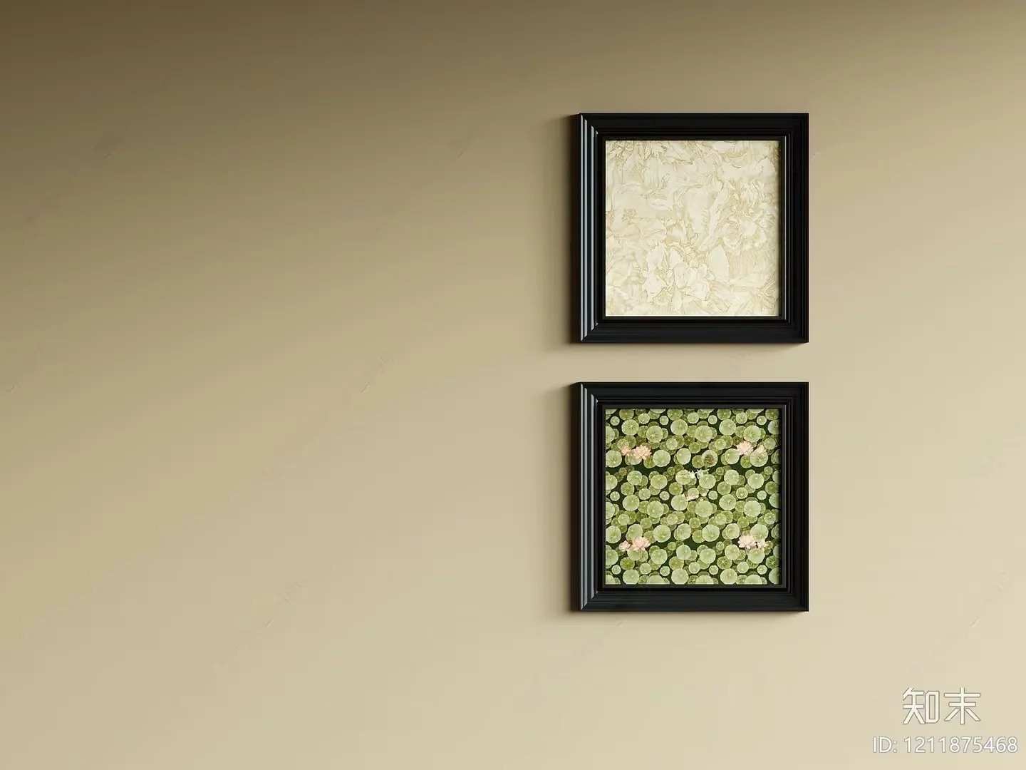 Two Black Picture Frames On A Wall 3D Model – 1786 – VRAY Render