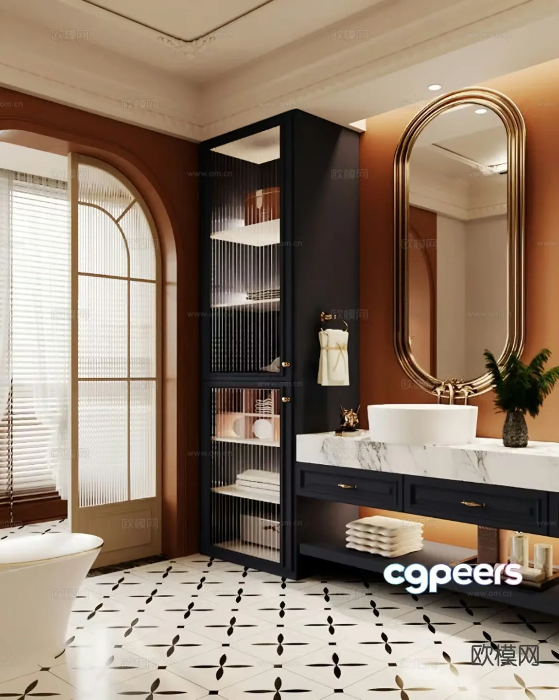 French bathroom bathroom 3d model