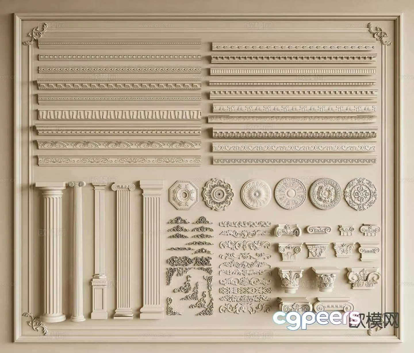 French gypsum line 3d model