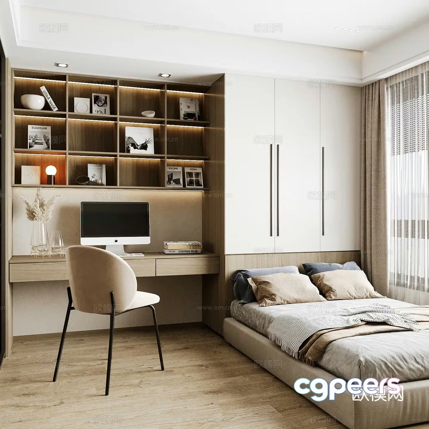 Modern home bedroom Modern bedroom Italian bedroom Simple bedroom Italian bed 3d model