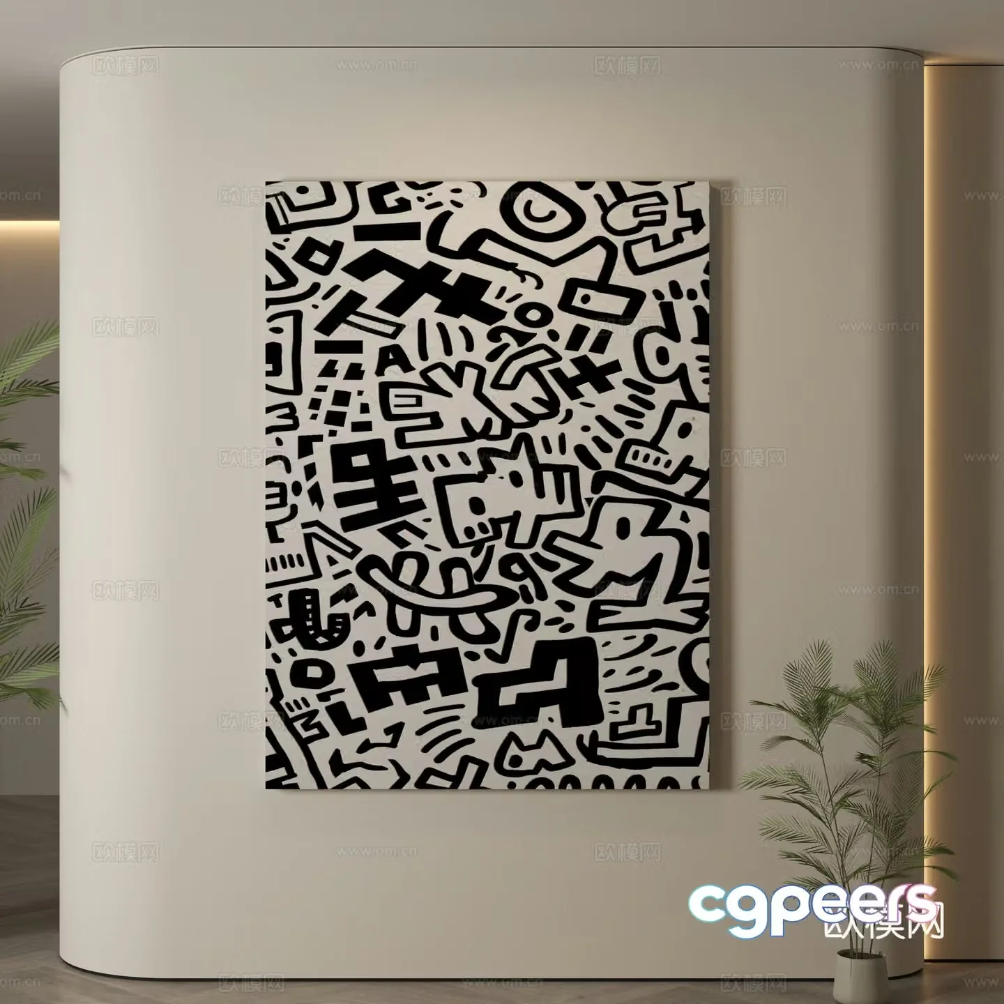Modern hanging paintings Italian hanging paintings Simple hanging paintings Hanging paintings Decorative paintings 3D model