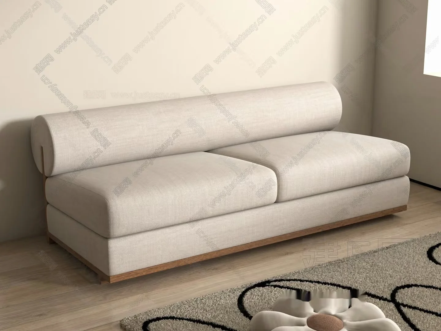 Modern Beige Couch 3D Model – 22773 – VRAY Render