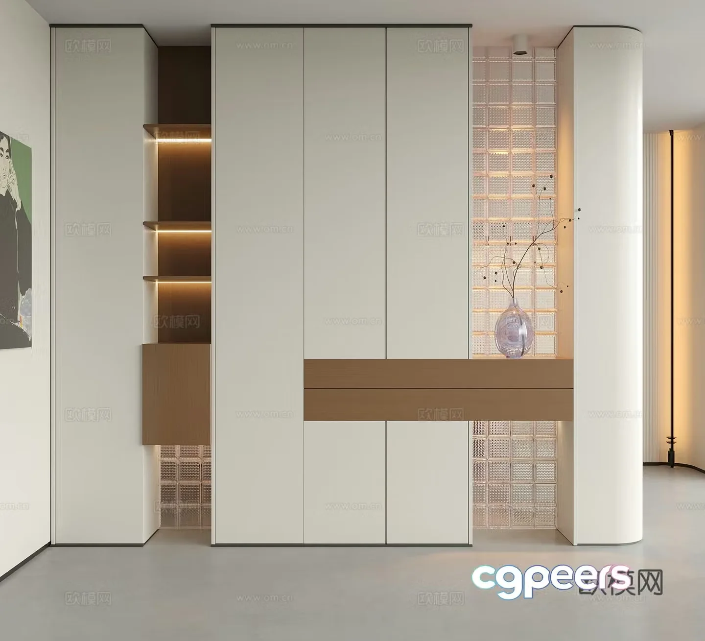Modern decorative entrance hall entrance hall cabinet entrance hall 3D model