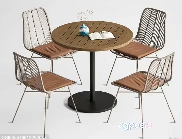A Table And Four Chairs 3D Model – 5593 – VRAY Render