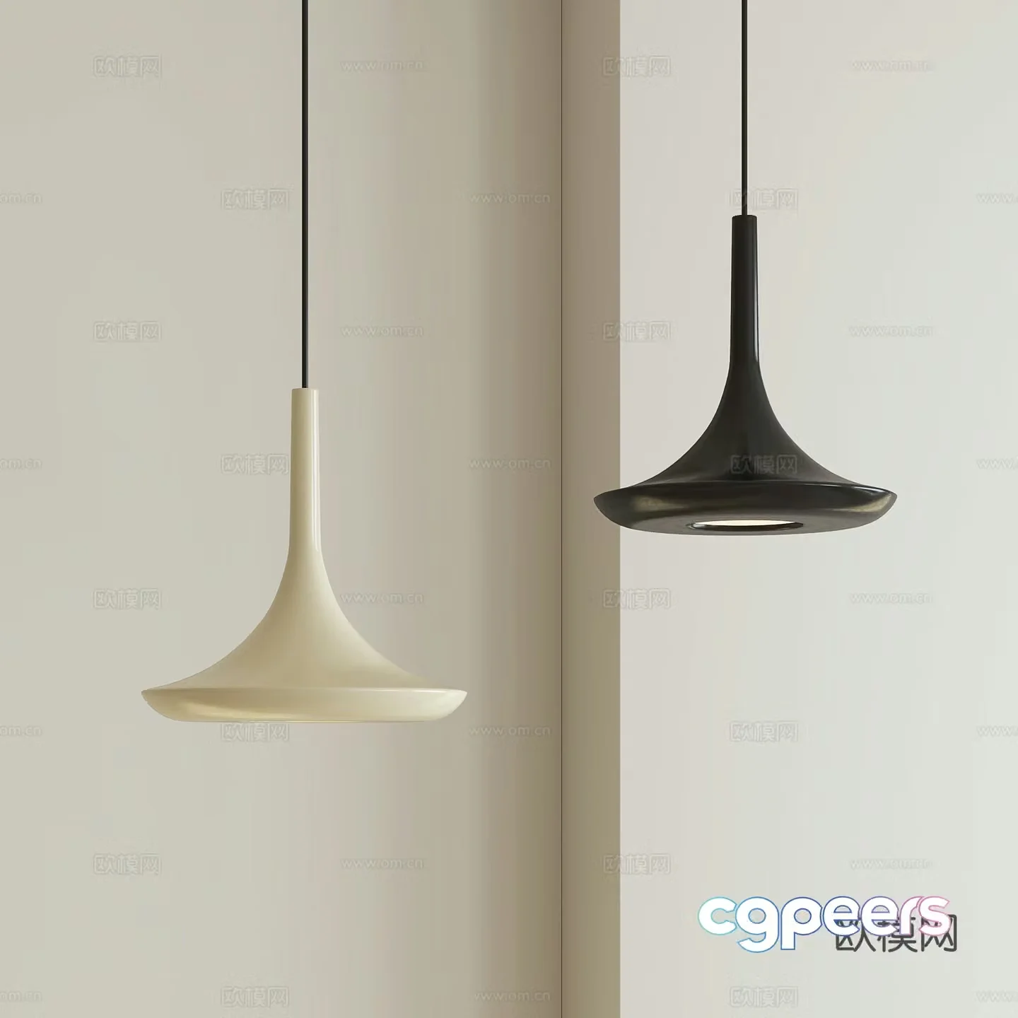 Modern minimalist chandelier 3D model