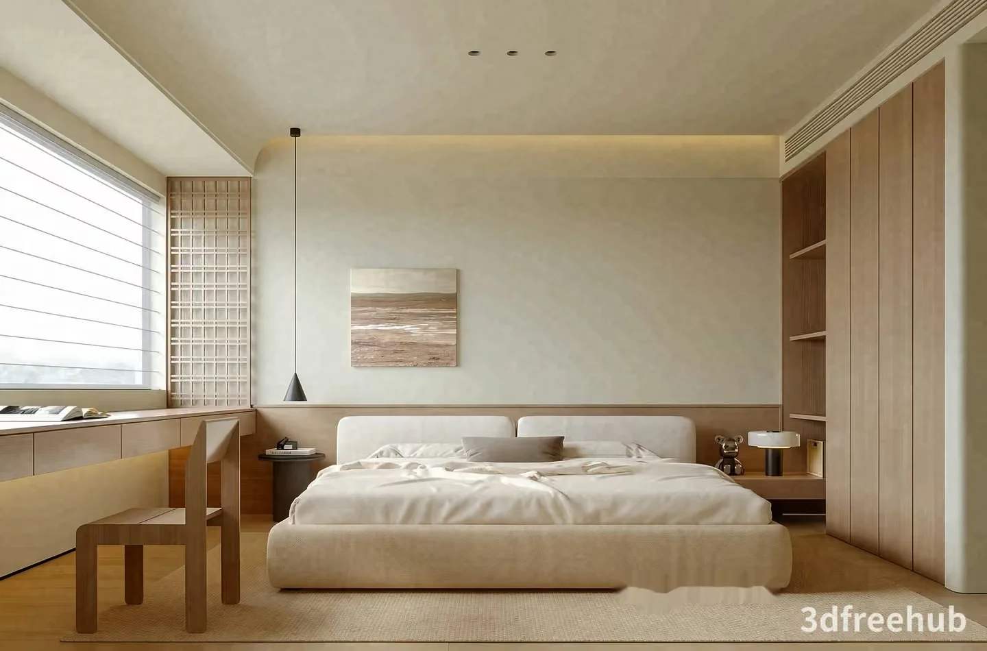 Cozy Modern Bedroom 3D Model – 22273 – VRAY Render