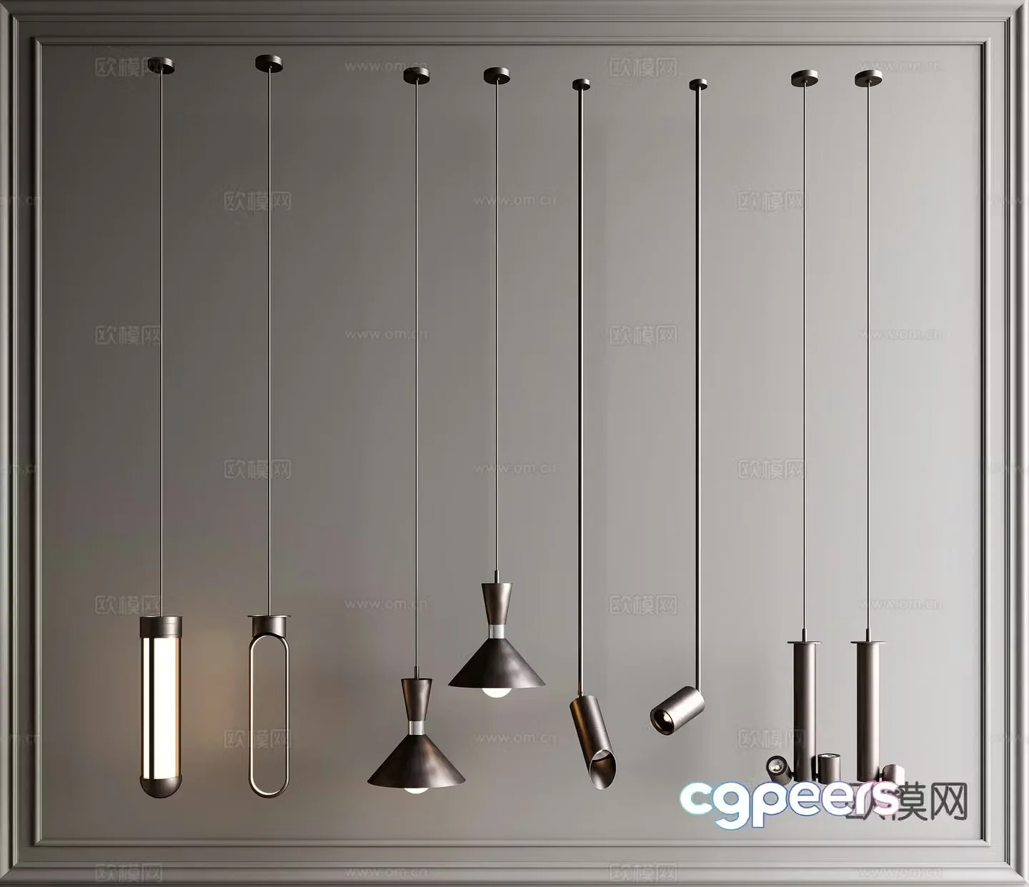 Modern Italian light luxury chandelier 3D model